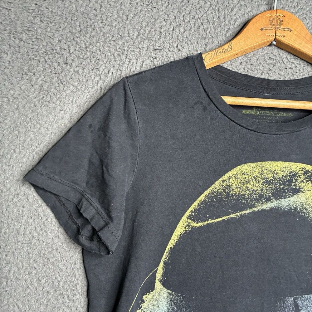 Y2K Cat Graphic T-Shirt Black Fedora Hat Yellow Eyes Crewneck Womens Large - Picture 5 of 14